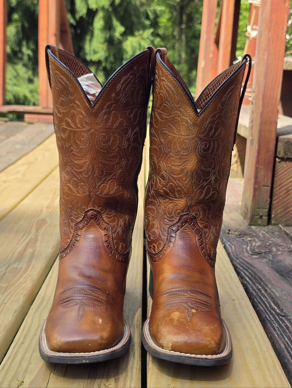 Ariat Womens Round Up Remuda Performance Western Boots, Brown, Square Toe, Sz 7B - Picture 2 of 11